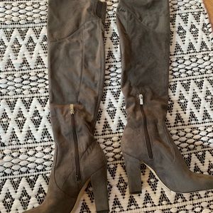 Ivanka Trump Over the Knee Grey Suede boots